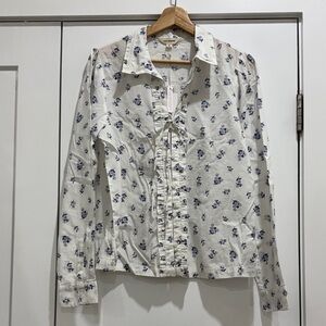 NEW! ✨🏷️ Lucky Brand Floral Button-Down Shirt with Tie Front